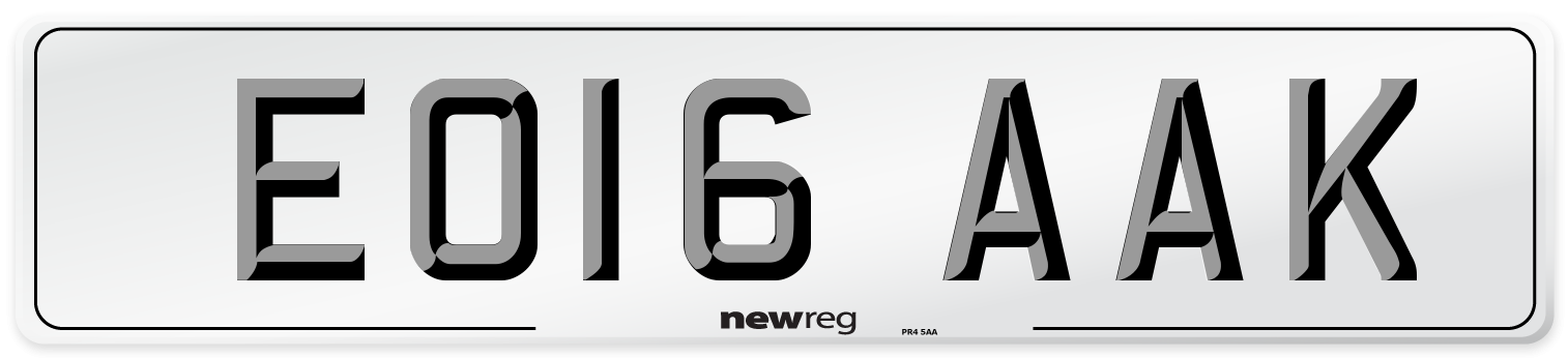 EO16 AAK Number Plate from New Reg